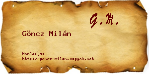 Göncz Milán névjegykártya